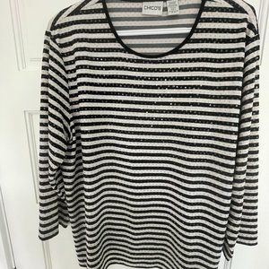 Chico's striped sequined top